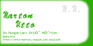 marton utto business card